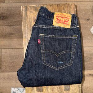 Levi's Dark Wash 505 Denim Jeans (Dark Blue, Standard, 32Wx32L)